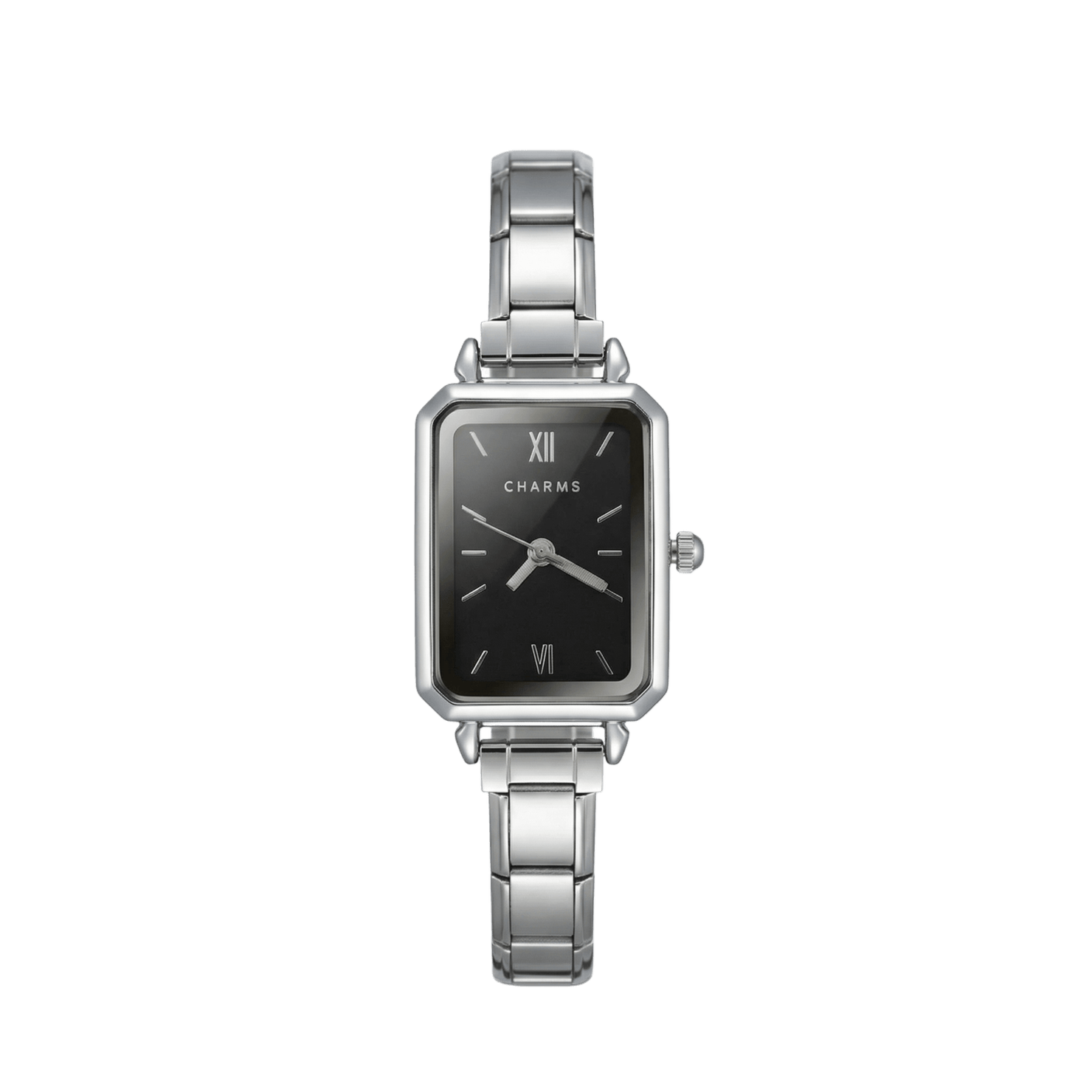 Montre Como en argent – Édition cadran noir