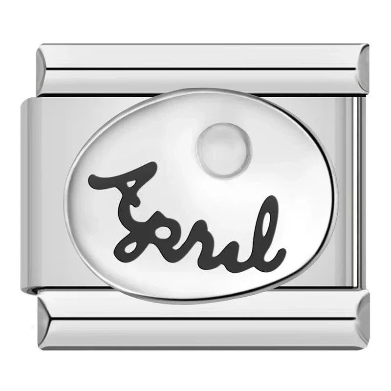 Birthstone April, on Silver - Charms Official