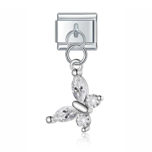 Butterfly with Large Stones, on Silver - Charms Official