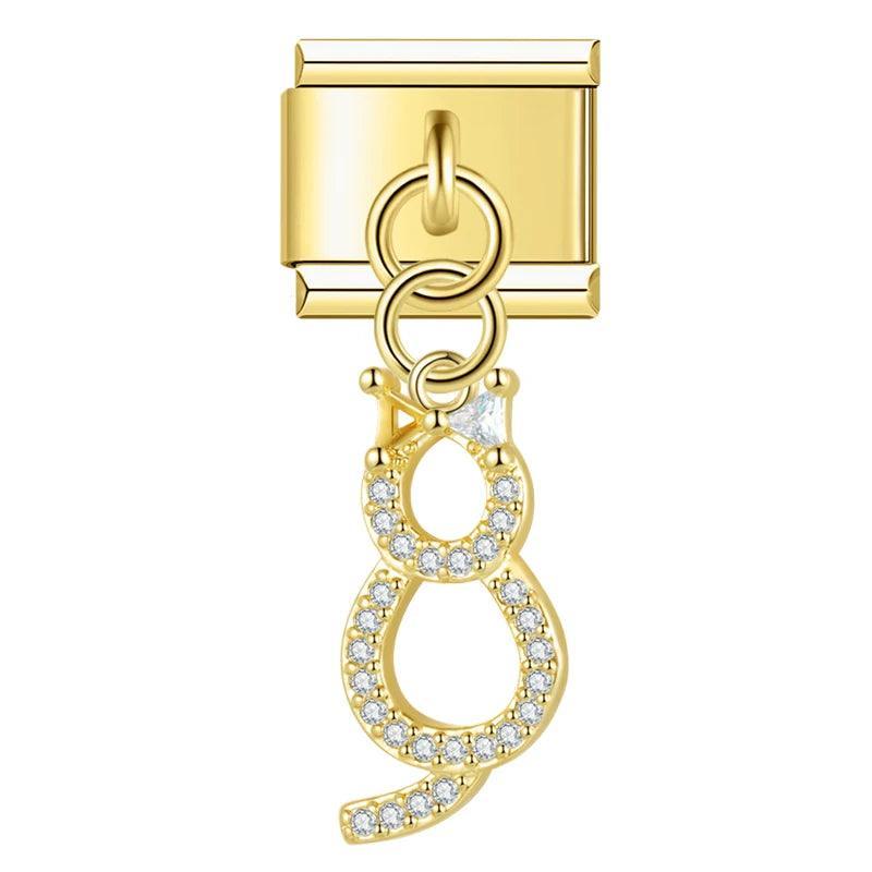 Infinity in Gold with Stones, on Gold - Charms Official