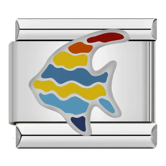 Multicolor Fish, on Silver - Charms Official