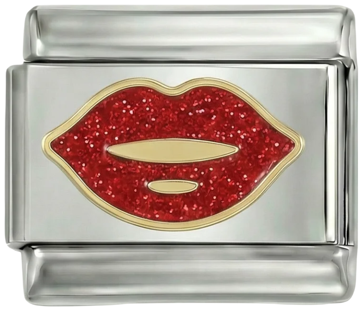 Red Sparkly Lips on Silver - red-sparkly-lips-on-silver.png