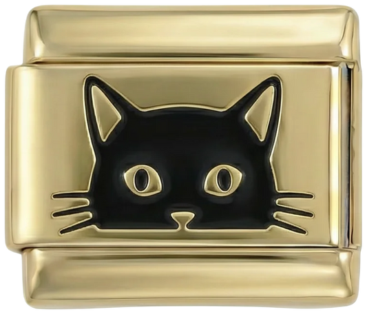 Black Cat's Face on Gold