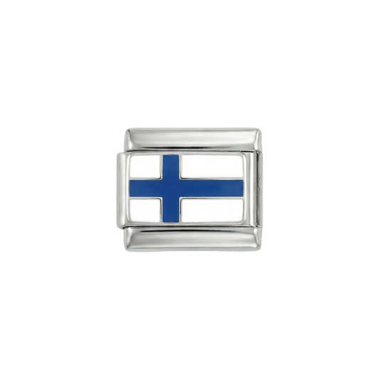 Drapeau de la Finlande, sur argent