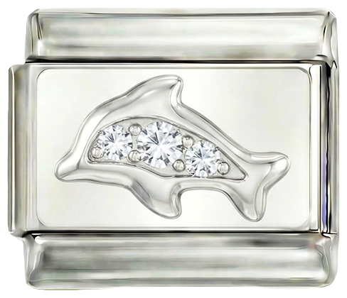 Dauphin bling sur argent