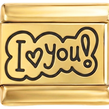 À ajouter - « Je t'aime ! » en noir dans une bulle sur fond doré