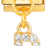 Lettre B sertie de pierres, pendentif, en or