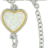 Cœur multicolore, Charms à double attache, en argent