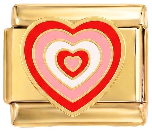 À AJOUTER - Cœurs rouges et roses sur fond doré