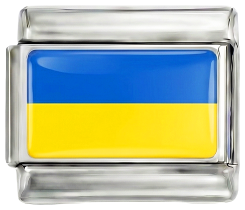 Drapeau de l'Ukraine, sur argent