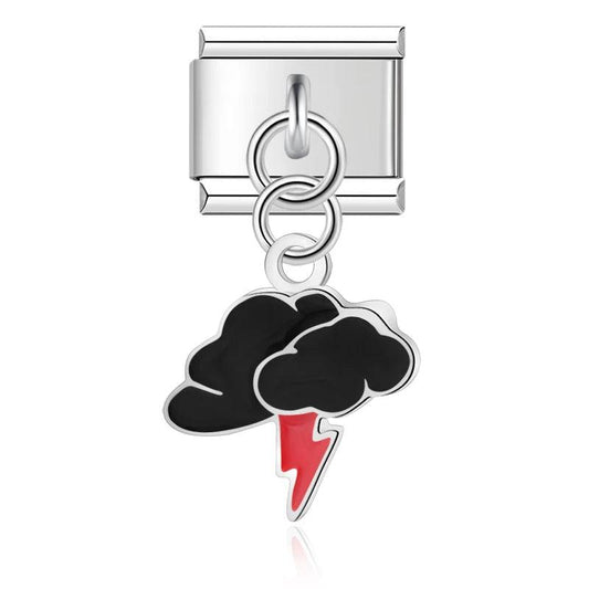 Black Cloud and Thunder, on Silver - Charms Official