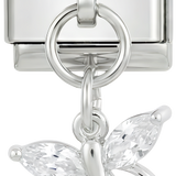Libellule avec cristaux en argent