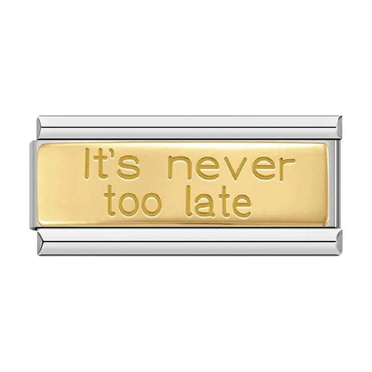 Gold Plate, It's Never too Plate, on Silver - Charms Official