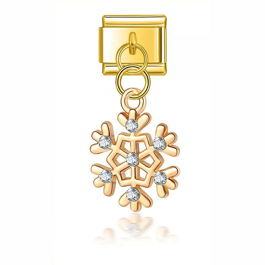 Gold Snowflake with Stones - Charms Official