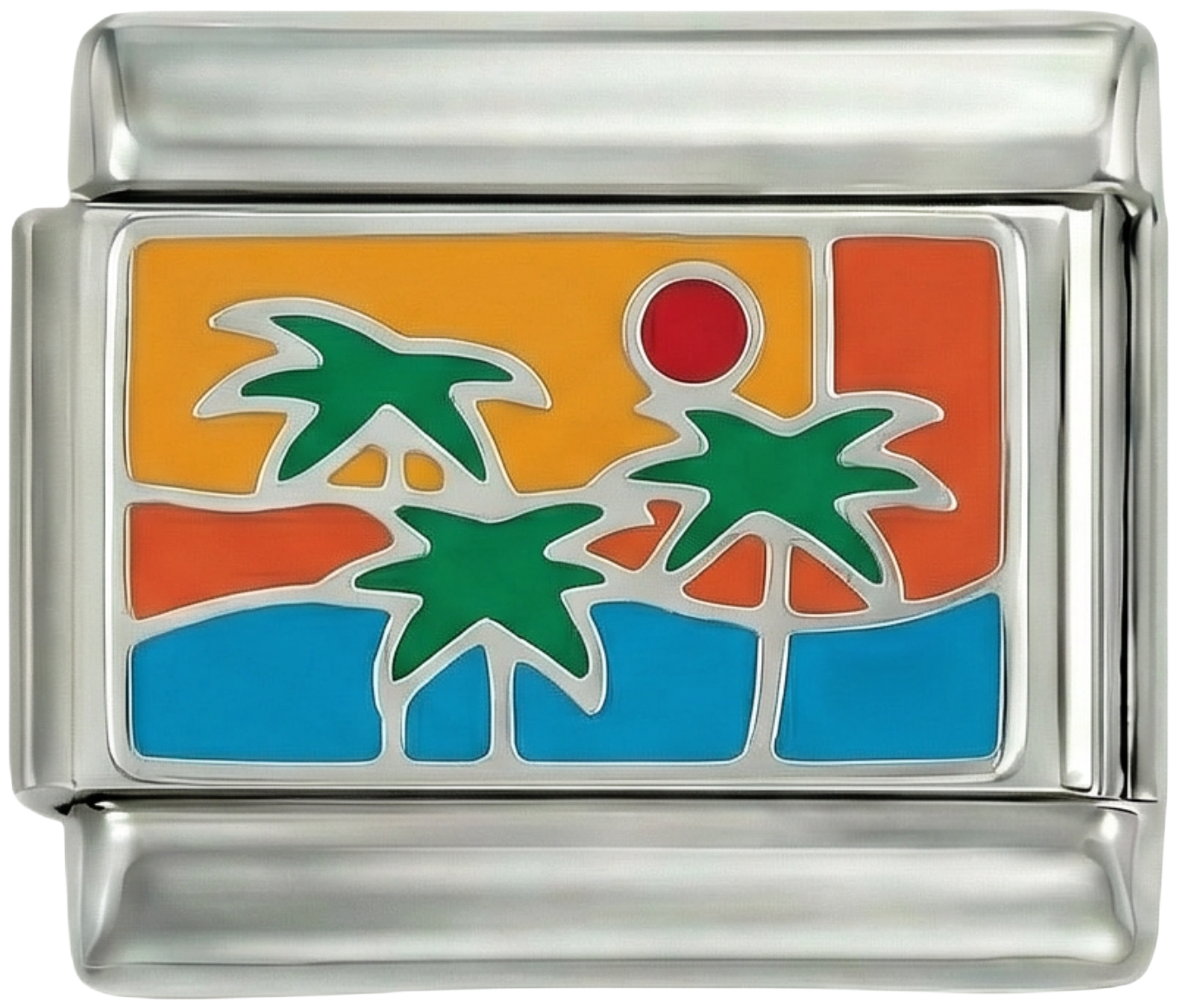 Island with Palm Trees by Sea on Silver - island-with-palm-trees-by-sea-on-silver.png