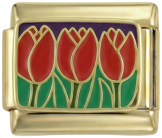 Red Tulips and Its Green Leaves - red-tulips-and-its-green-leaves.png