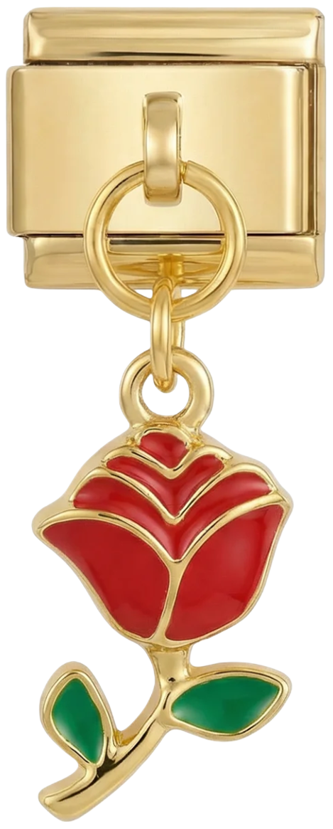 Rose with Stem Hanging on Gold - rose-with-stem-hanging-on-gold.png